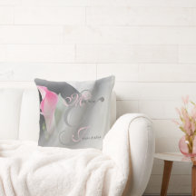 Pink Calla Lily Blüh Wedding Throw Kissen