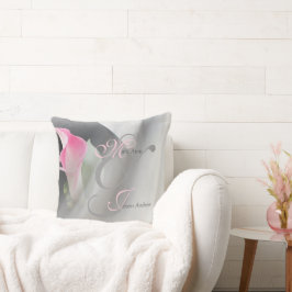 Pink Calla Lily Blüh Wedding Throw Kissen