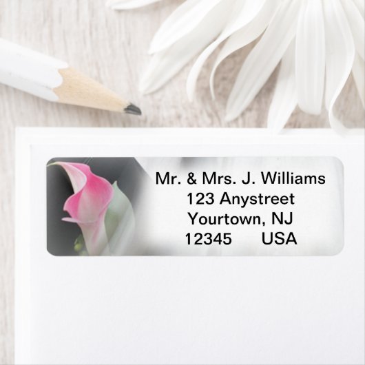Pink Calla Lily Blühe Frame Address Label (Insitu)
