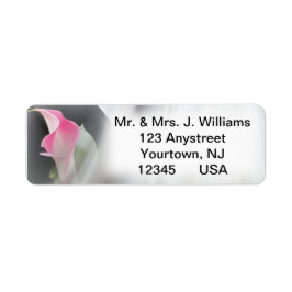 Pink Calla Lily Blühe Frame Address Label