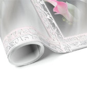 Pink Calla Lily Blühe Wedding Wrapping Paper Geschenkpapier (Rolleneckpunkt)
