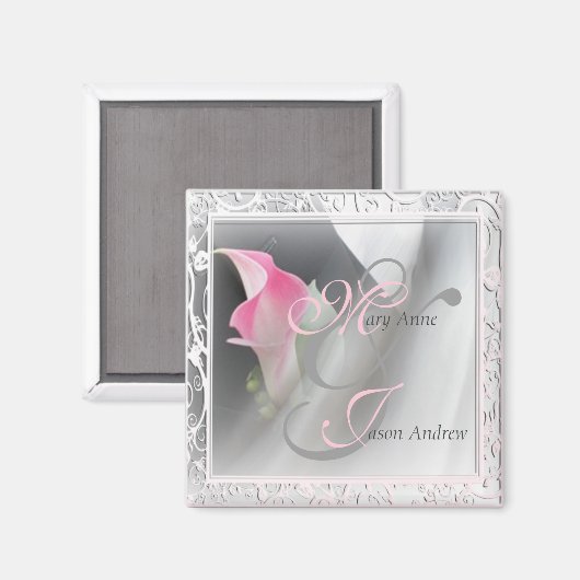 Pink Calla Lily Blühte Frame Magnet (Vorderseite/Rückseite)