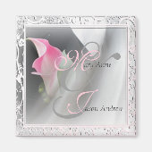 Pink Calla Lily Blühte Frame Magnet (Vorne)