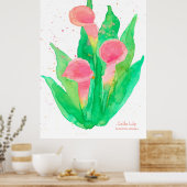 Pink Calla Lily Blume Botanisch Poster (Küche)