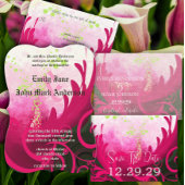 Pink Calla Lily Blume Hochzeit RSVP Einladung
