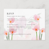 Pink Calla Lily Bouquet Wedding RSVP Postkarte (Vorderseite)