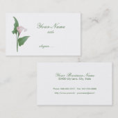 Pink Calla Lily Floral Business Card Visitenkarte (Vorne/Hinten)