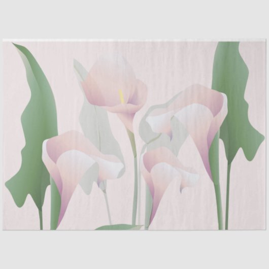 Pink Calla Lily Floral Decoupage Seidenpapier (Vorderseite)