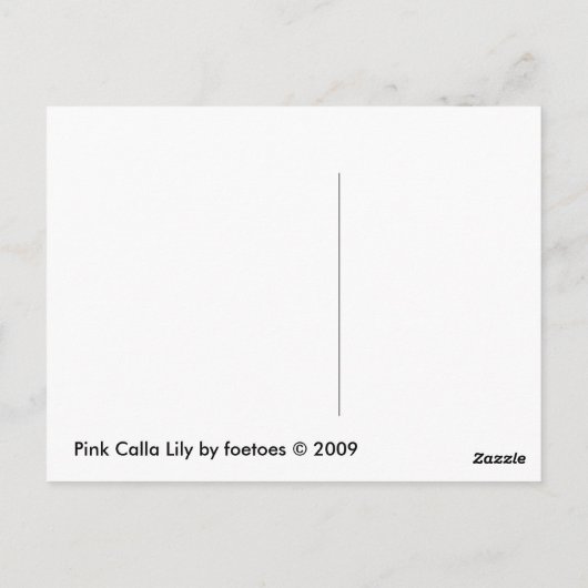 Pink Calla Lily Postkarte (Rückseite)