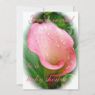 Pink Calla Lily Spathe Baby Dusche Einladung