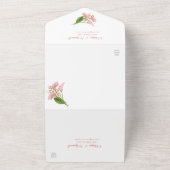 Pink Calla Lily Watercolor Blumenhochzeit All In One Einladung (Außenbereich)