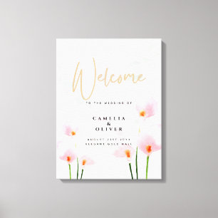 Pink Calla Lily Wedding Willkommenszeichen Leinwanddruck