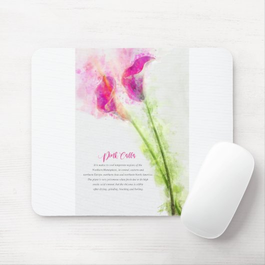 Pink Calla Mousepad (Mit Mouse)