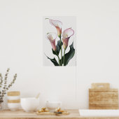 Pink Calles Lilies Lily Blume Art Paintball Poster (Küche)