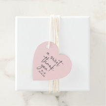 Pink Calligrafy Danke Gastgeschenk Hochzeit Tags