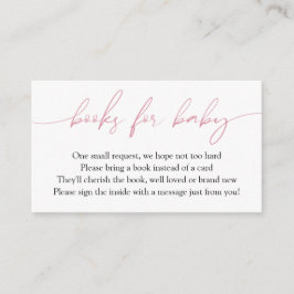 Pink Calligraphy Books for Baby Request Begleitkarte
