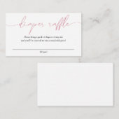 Pink Calligraphy Diaper Umschließkarte Begleitkarte (Vorne/Hinten)