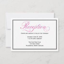 Pink Calligraphy Script Wedding Reception Card Einladung