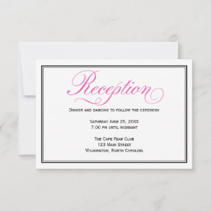 Pink Calligraphy Script Wedding Reception Card Einladung