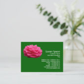 Pink Camelia 3 - Gras grün Visitenkarte (Stehend Vorderseite)