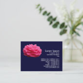 Pink Camelia 3 - Navy Blue Visitenkarte (Stehend Vorderseite)