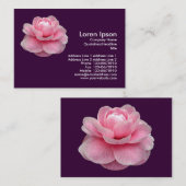 Pink Camelia - Dunkel Lila Visitenkarte (Vorne/Hinten)
