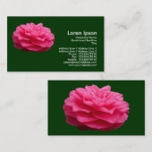 Pink Camelia - Dunkelgrün Visitenkarte (Vorne/Hinten)
