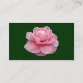 Pink Camelia - Dunkelgrün Visitenkarte (Rückseite)