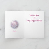 Pink Camelia Geburtstagskarte Karte (Innenseite)