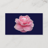 Pink Camelia - Navy Blue Visitenkarte (Rückseite)