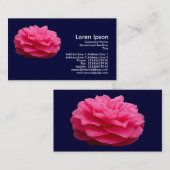Pink Camelia - Navy Blue Visitenkarte (Vorne/Hinten)