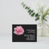 Pink Camelia - Schwarz Visitenkarte (Stehend Vorderseite)