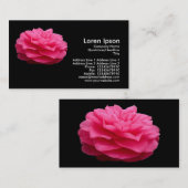 Pink Camelia - Schwarz Visitenkarte (Vorne/Hinten)