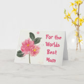 Pink Camelia Watercolor Muttertag Karte (Gelbe Blume)
