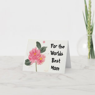 Pink Camelia Wellds Best Mama Mütter Day Card Karte