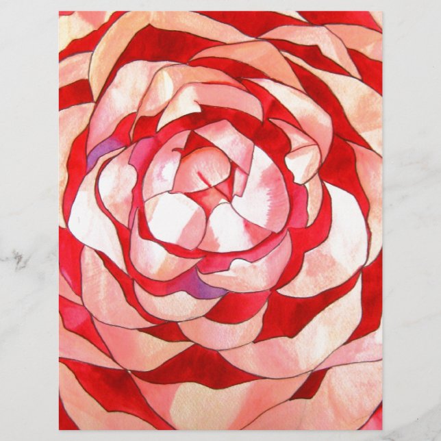 Pink Camellia abstraktes Originalgemälde (Vorderseite)