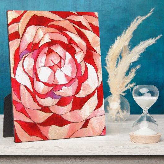 Pink Camellia abstraktes Originalgemälde Fotoplatte (Seite)