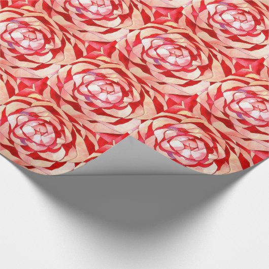 Pink Camellia abstraktes Originalgemälde Geschenkpapier (Ecke)