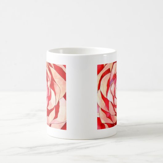 Pink Camellia abstraktes Originalgemälde Kaffeetasse (Mittel)