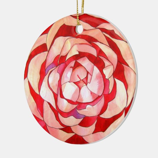 Pink Camellia abstraktes Originalgemälde Keramikornament (Links)