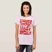 Pink Camellia abstraktes Originalgemälde T-Shirt (Vorne ganz)