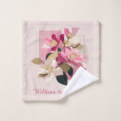 Pink Camellia Bloom Badhandtuch Set (Waschlappen)