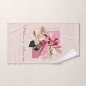 Pink Camellia Bloom Badhandtuch Set (Handtuch)