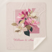 Pink Camellia Bloom Sherpadecke (Vorderseite)