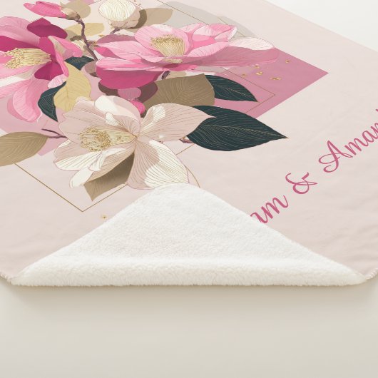 Pink Camellia Bloom Sherpadecke (3/4)