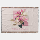 Pink Camellia Bloom Throw Blanket Decke (Vorderseite)
