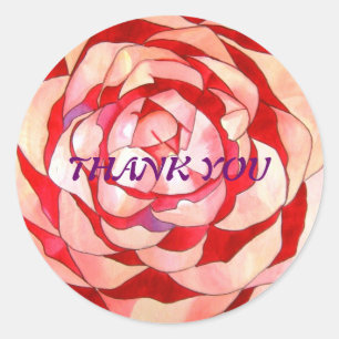 Pink Camellia-Blume Danke, dass Sie Aufkleber