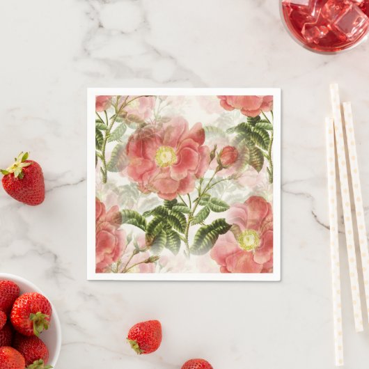 Pink Camellia Blumenmuster Serviette (Beispiel)