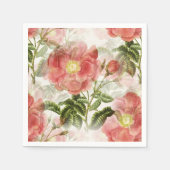Pink Camellia Blumenmuster Serviette (Vorderseite)