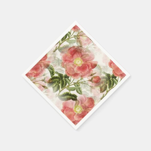 Pink Camellia Blumenmuster Serviette (Ecke)